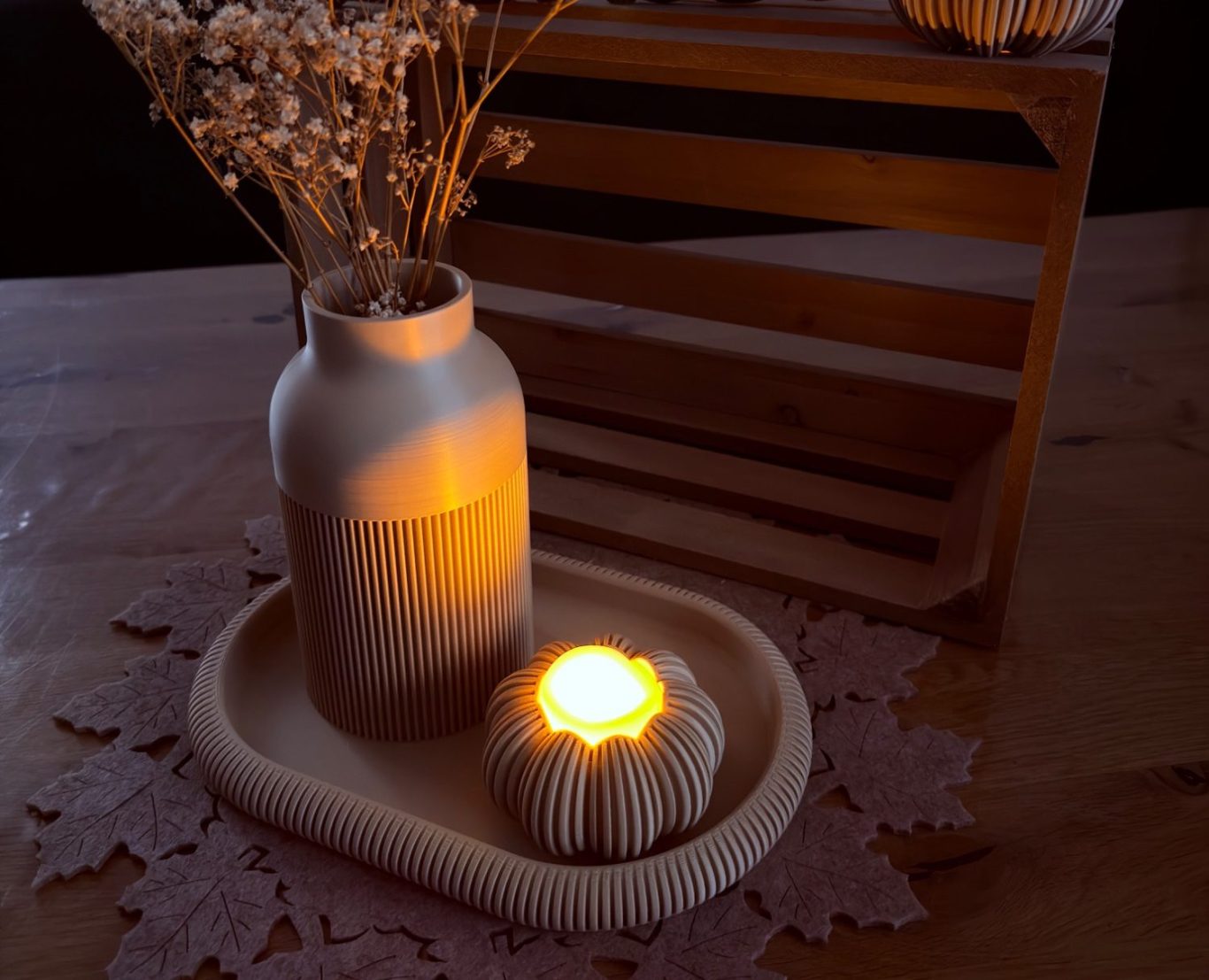 Eichel-Windlichter mit LED